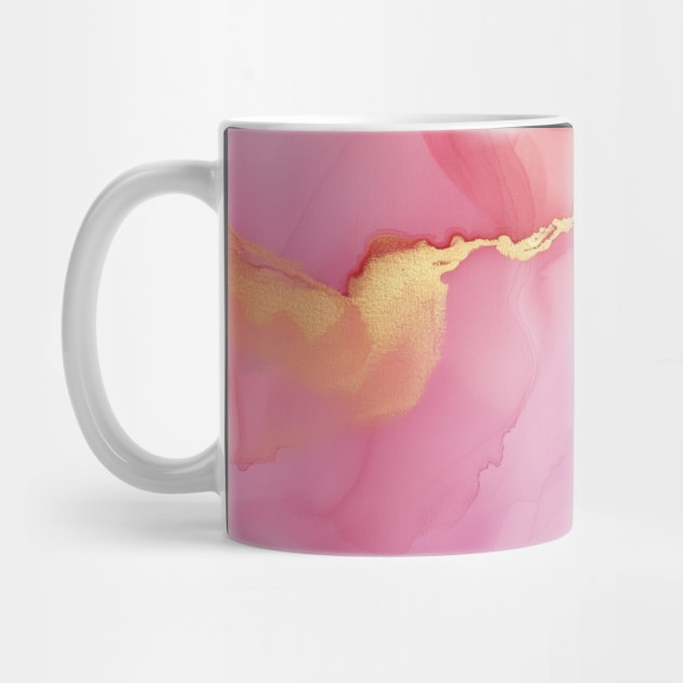 Fluid Soft Pink and Gold Abstract by Trippycollage